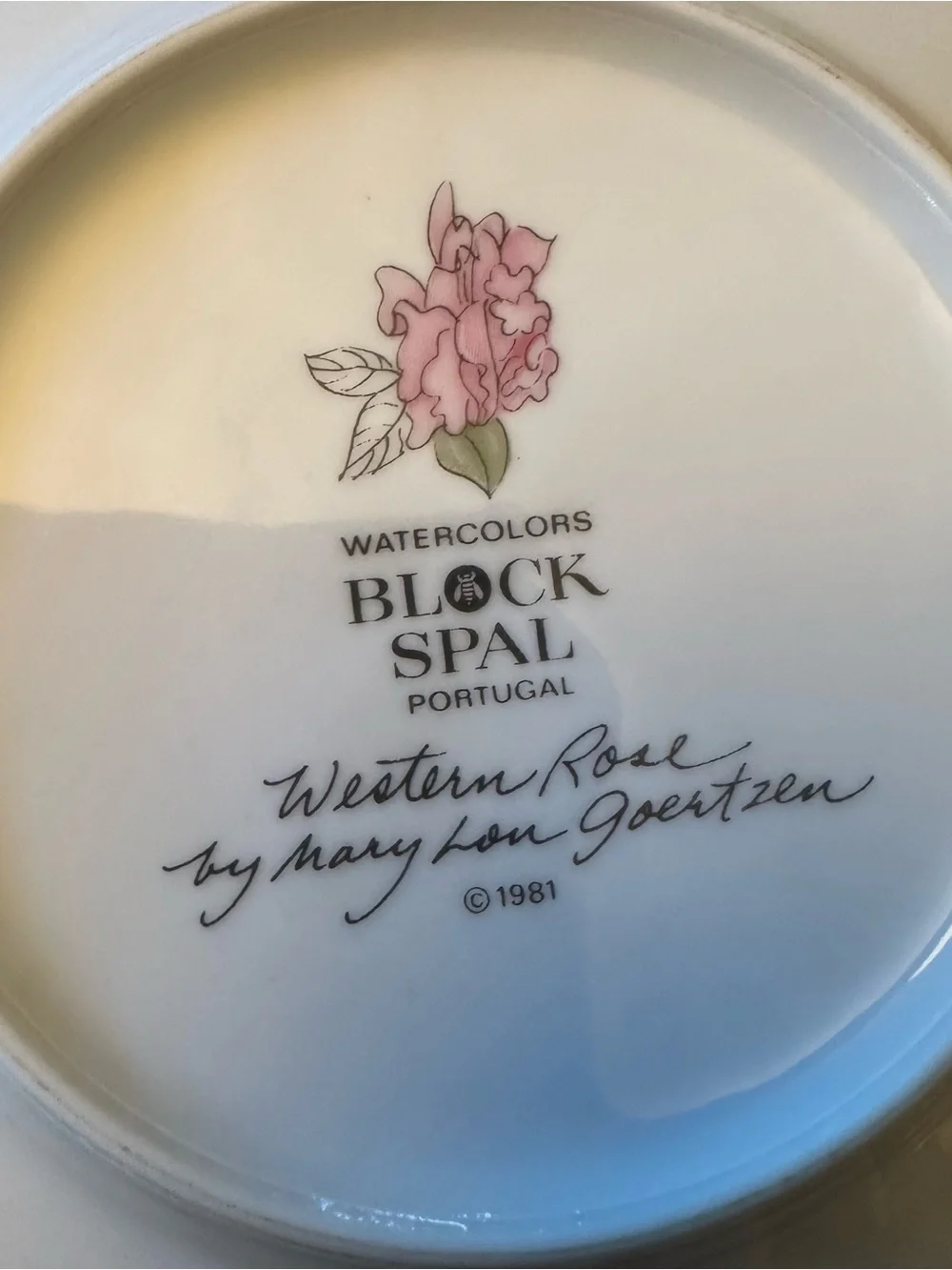 Set of 6 Watercolors Block Spal Geranium Poppy Rose + Bread/Dessert Plates 6.25